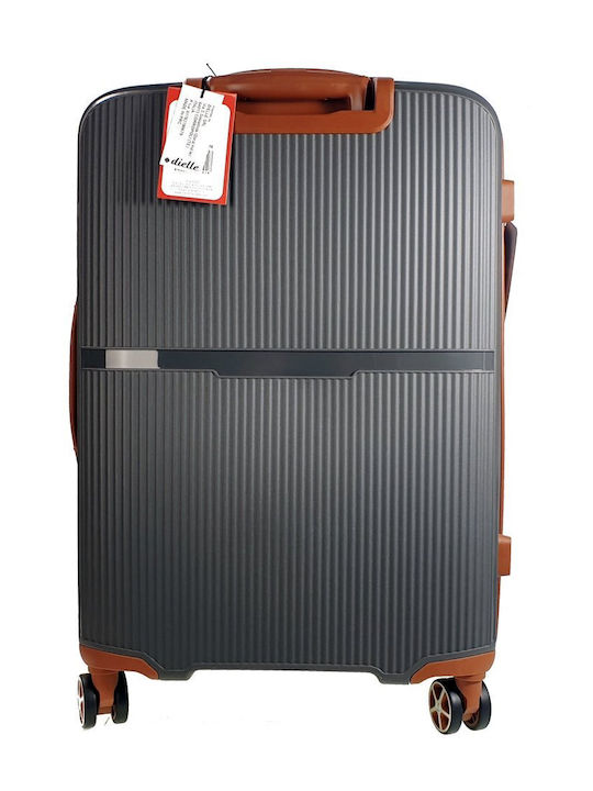 Dielle Mittlerer Reisekoffer Hartschalen Gray mit 4 Räder Höhe 65cm