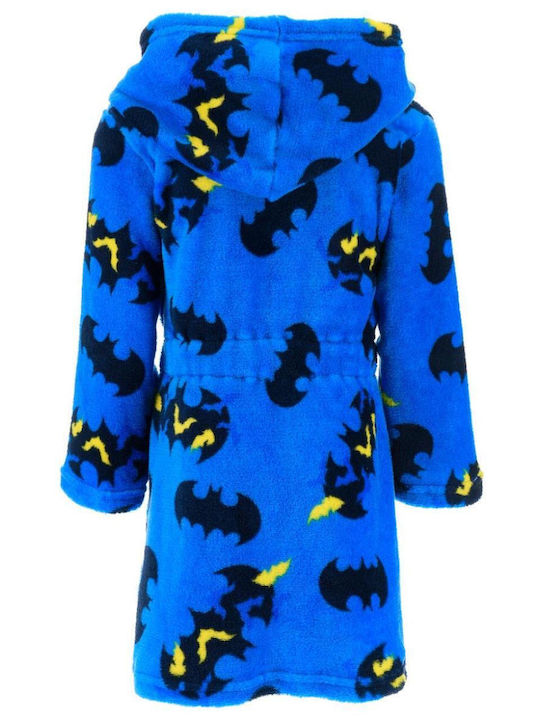 Superheroes Kids Robe Winter Fleece Blue