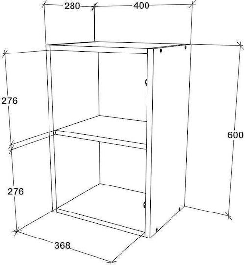 Corp Dulap Suspendata cu Blat de Lucru Glossy Gray/white 40x30x60buc