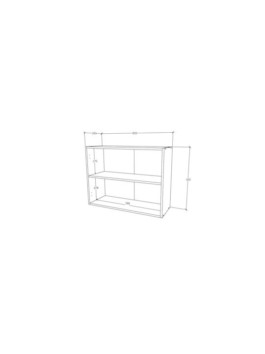 Superior Cabinet Wall with Countertop Glossy Gray/white 80x30x60pcs