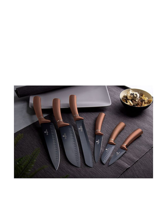 Berlinger Haus Metallic Line Rose Gold Knife Set from Stainless Steel 6pcs