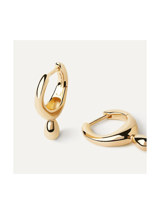 P D Paola Earrings Hoops made of Silver Gold Plated