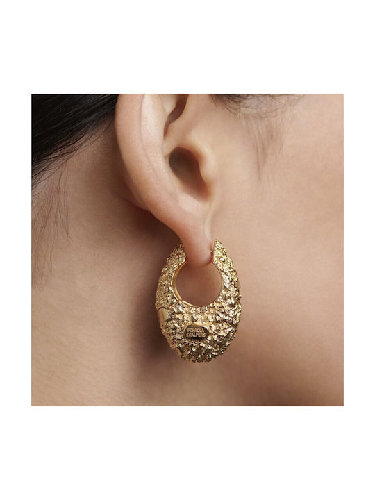 P D Paola Earrings Hoops made of Silver Gold Plated