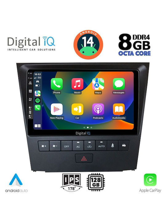 Digital IQ Sistem Audio Auto pentru Lexus GS F 2004-2011 (Bluetooth/USB/AUX/WiFi/GPS/Apple-Carplay/Android-Auto) cu Ecran Tactil 9"