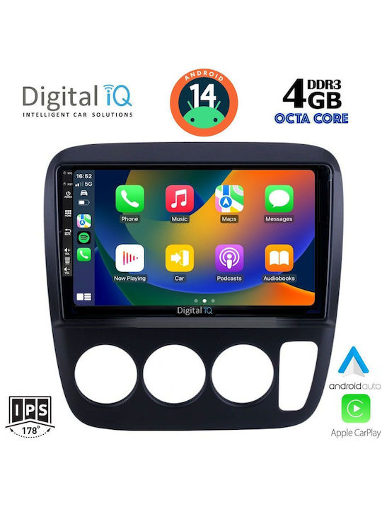 Digital IQ Car-Audiosystem für Honda CR-V (Compact Recreational Vehicle) 1996-2006 mit A/C (Bluetooth/USB/AUX/WiFi/GPS/Apple-Carplay/Android-Auto) mit Touchscreen 9"