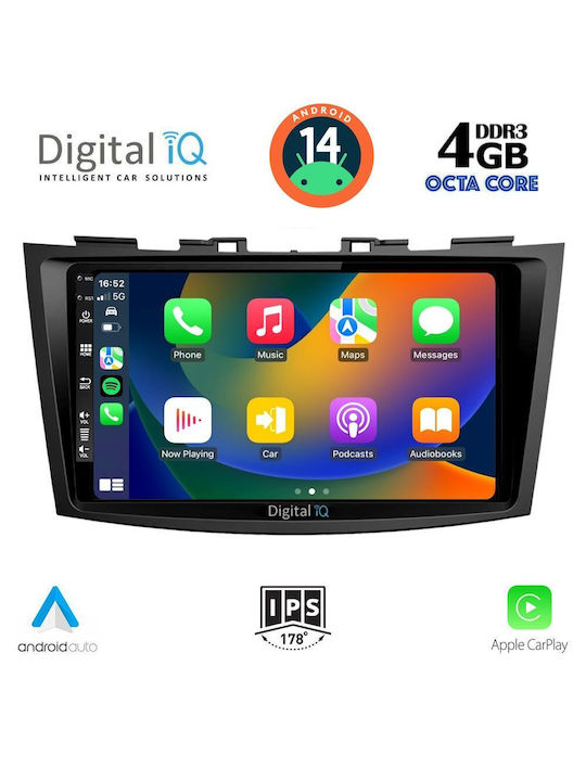 Digital IQ Car Audio System for Suzuki Swift 2011-2016 (Bluetooth/USB/AUX/WiFi/GPS/Apple-Carplay/Android-Auto) with Touch Screen 9"