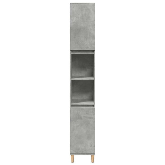 vidaXL Wall Hung Cabinet Bathroom Column Cabinet L30xD30xH190cm Gray