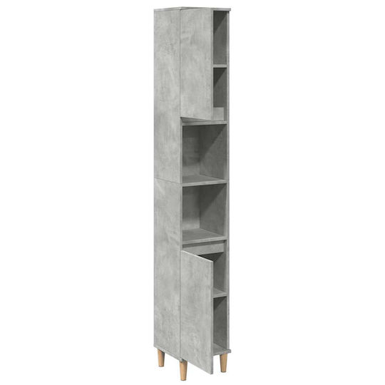 vidaXL Wall Hung Cabinet Bathroom Column Cabinet L30xD30xH190cm Gray