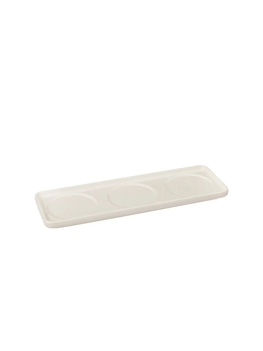Atmosphera Nora Keramik Dessert Turm Ständer & Tabletts 3 Schlitze mit Basis Weiße Ø9.5xY5cm 4 Stück