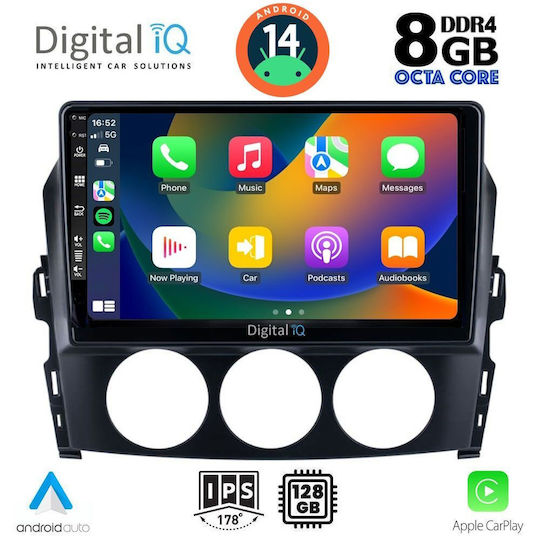 Digital IQ Car Audio System for Mazda MX-5 2005-2015 (Bluetooth/USB/AUX/WiFi/GPS/Apple-Carplay/Android-Auto) with Touch Screen 9"