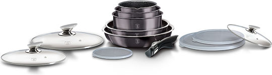 Berlinger Haus Metallic Line Kochgeschirr-Set aus Aluminium Carbon Pro mit Steinbeschichtung 5-teilig