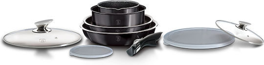 Berlinger Haus Комплект Съдове За Готвене От Лят Алуминий Carbon Pro С Вътрешно Покритие От Камък 4 Части