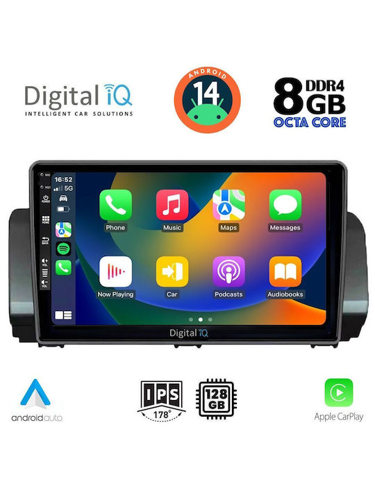 Digital IQ Sistem Audio Auto pentru Dacia Magazin online Logan / Magazin online Sandero 2020> (Bluetooth/USB/AUX/WiFi/GPS/Apple-Carplay/Android-Auto) cu Ecran Tactil 9"