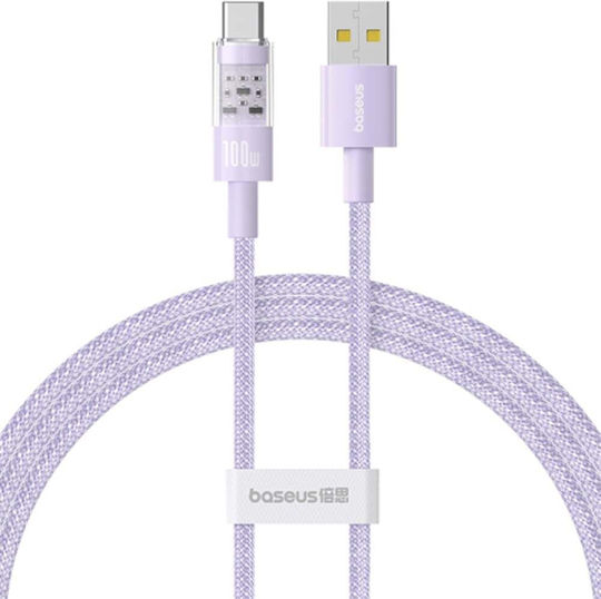 Baseus Gem USB 2.0 Kabel USB Typ-C männlich - USB-A 100W PD Lila 2m P10373002511-01