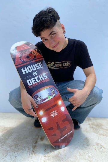 New Cult House Of Decks Skateboard Kurzboard Mehrfarbige