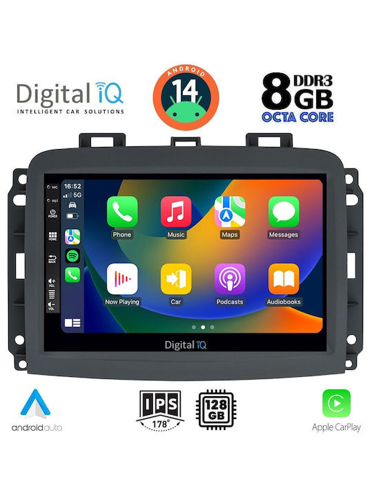 Digital IQ Auto-Audiosystem für Fiat 500L 2012> (Bluetooth/USB/AUX/WiFi/GPS/Apple-Carplay/Android-Auto) mit Touchscreen 10"