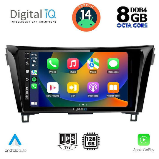 Digital IQ Ηχοσύστημα Αυτοκινήτου για Nissan Qashqai / X-Trail 2014-2021 (Bluetooth/USB/AUX/WiFi/GPS/Apple-Carplay/Android-Auto) με Οθόνη Αφής 10"