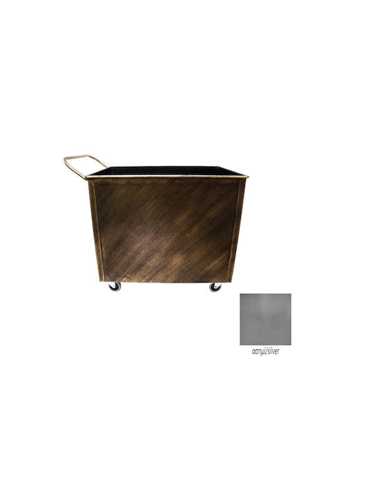 GTMED Μεταλλικό Κουτί Αποθήκευσης Ξύλων 54x40x40cm Ασημί