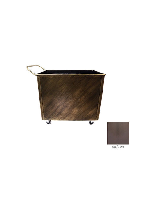 GTMED Μεταλλικό Κουτί Αποθήκευσης Ξύλων 54x40x40cm Καφέ