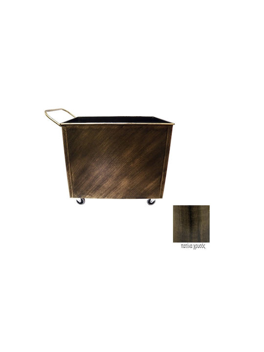 GTMED Μεταλλικό Κουτί Αποθήκευσης Ξύλων 54x40x40cm Χρυσό