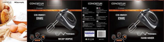 Conceptum CIX-HM001 Μίξερ Χειρός 300W Μαύρο