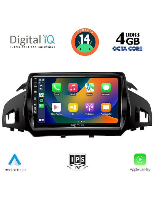 Digital IQ Car Audio System for Ford C-Max / Kuga 2013> (Bluetooth/USB/AUX/WiFi/GPS/Apple-Carplay/Android-Auto) with Touch Screen 9"