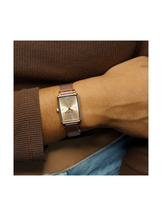 Pierre Lannier Uhr mit Rose Gold Metallarmband