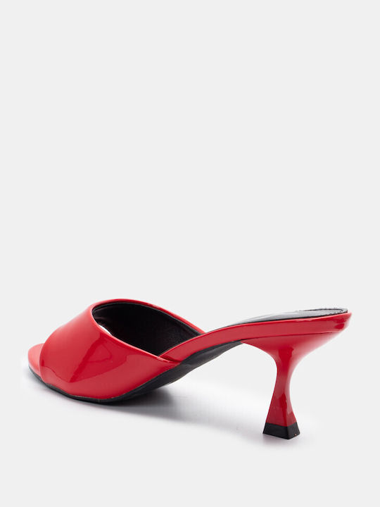 Luigi Heel Mules Red