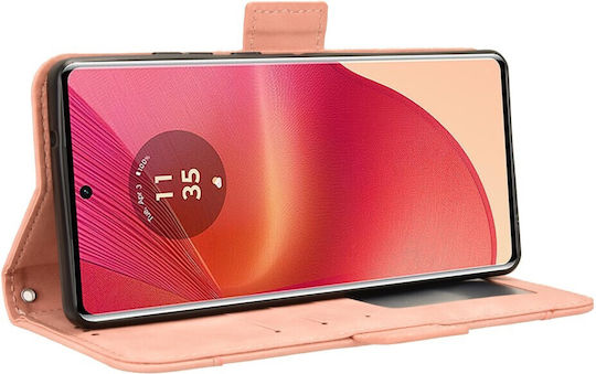 Book Δερματίνης / Σιλικόνης Ροζ (Motorola Edge 50 Fusion 5G)
