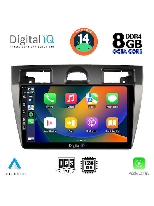 Digital IQ Car Audio System for Ford Fiesta 2005-2008 (Bluetooth/USB/AUX/WiFi/GPS/Apple-Carplay/Android-Auto) with Touch Screen 9"