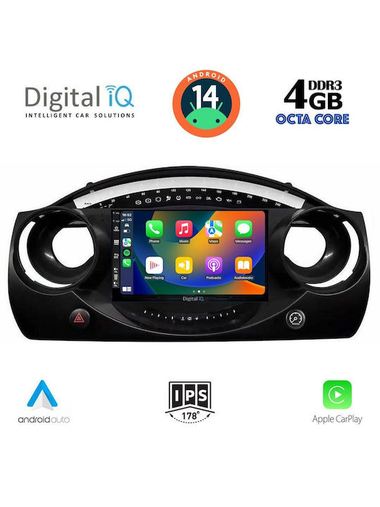 Digital IQ Car Audio System for Mini Cooper 2000-2006 (Bluetooth/USB/AUX/WiFi/GPS/Apple-Carplay/Android-Auto) with Touch Screen 9"