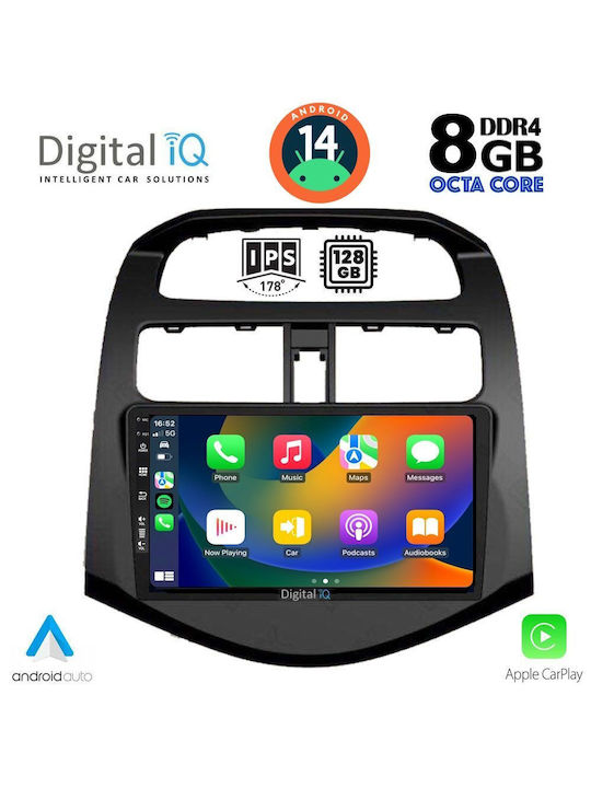 Digital IQ Car Audio System for Chevrolet Spark 2009-2015 (Bluetooth/USB/AUX/WiFi/GPS/Apple-Carplay/Android-Auto) with Touch Screen 9"