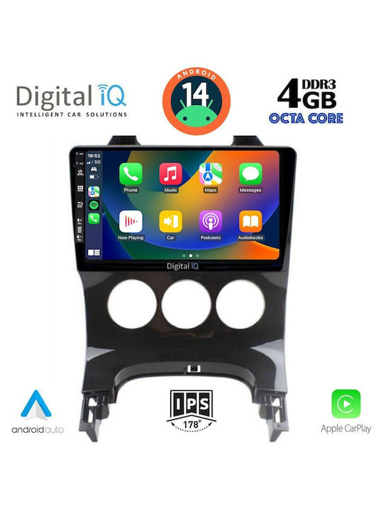 Digital IQ Car Audio System for Peugeot 3008 2008-2016 with A/C (Bluetooth/USB/AUX/WiFi/GPS/Apple-Carplay/Android-Auto) with Touch Screen 9"