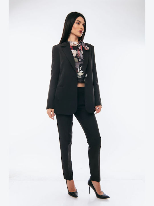 Kannelis Women's Black Suit in Regular Fit