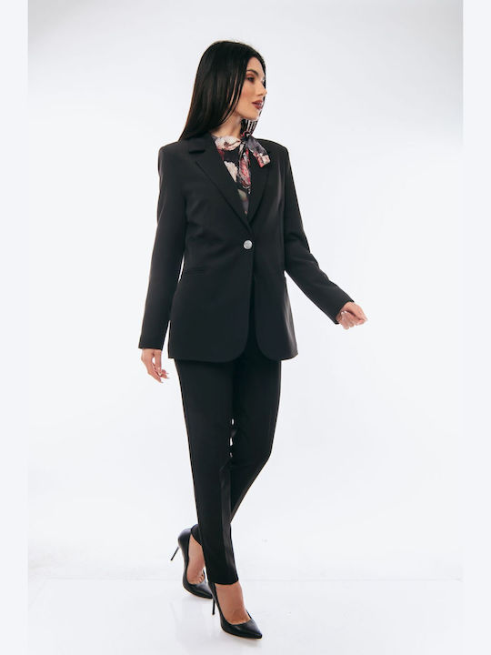 Femei Negru Costum cu Croială Normală
