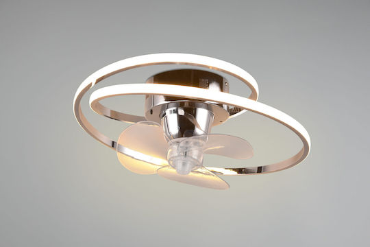 Trio Lighting Umea Ceiling Fan 50cm with Light and Remote Control Silver