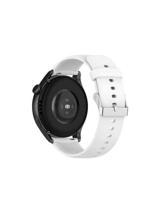 Huawei Watch 4 Watch 4 Pro Ασημένια Αγκράφα Σιλικόνη Ανοξείδωτο Ατσάλι Μονόχρωμη Ζώνη Ρολογιού Λευκό Huawei Watch 4 Watch 4 Pro Ασημένια Αγκράφα Σιλικόνη Ανοξείδωτο Ατσάλι Μονόχρωμη Ζώνη Ρολογιού Λευκό