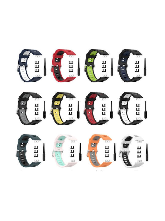 Силиконова каишка за часовник Huawei Watch Fit Special Edition в два цвята Черно+Синьо