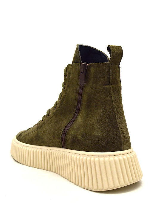 Suede Green Men's Boots Anatomical