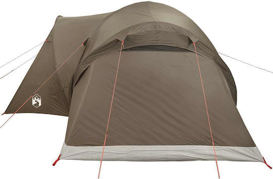 vidaXL Σκηνή Camping Καφέ για 6 Άτομα 375x225x176εκ.