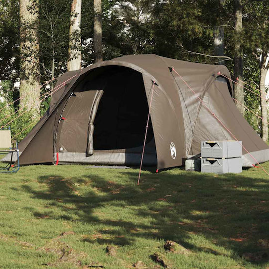 vidaXL Σκηνή Camping Καφέ για 6 Άτομα 375x225x176εκ.