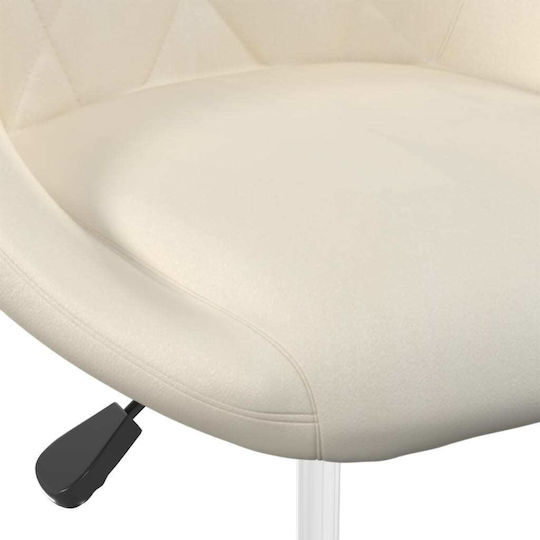 Bar Stools with Backrest & Adjustable Height Cream 6 pcs 46x44x62.5-77.5 cm