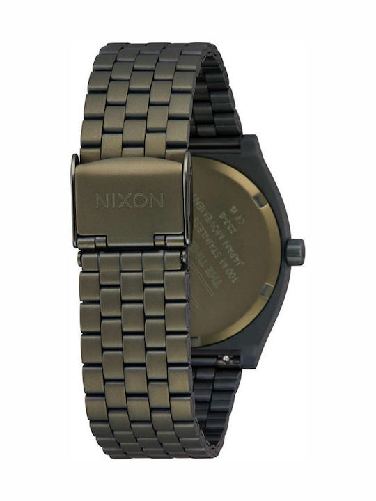 Nixon Time Teller Men's Watch 37mm Battery with Grey Metal Bracelet