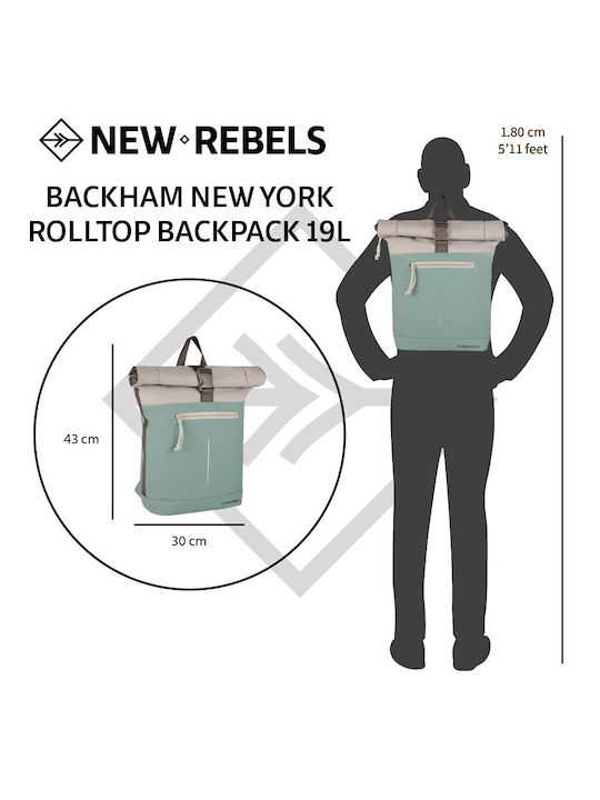 New Rebels Αδιάβροχη Τσάντα Πλάτης για Laptop 15" σε Πράσινο χρώμα 51.133218
