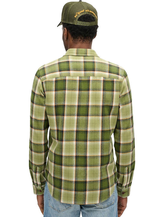 Superdry Long-sleeved Cotton Shirt Checked Green