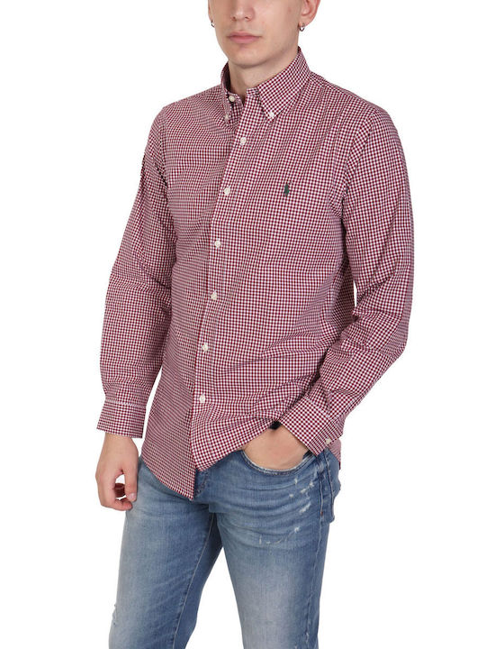 Ralph Lauren Shirt Bordeaux-white