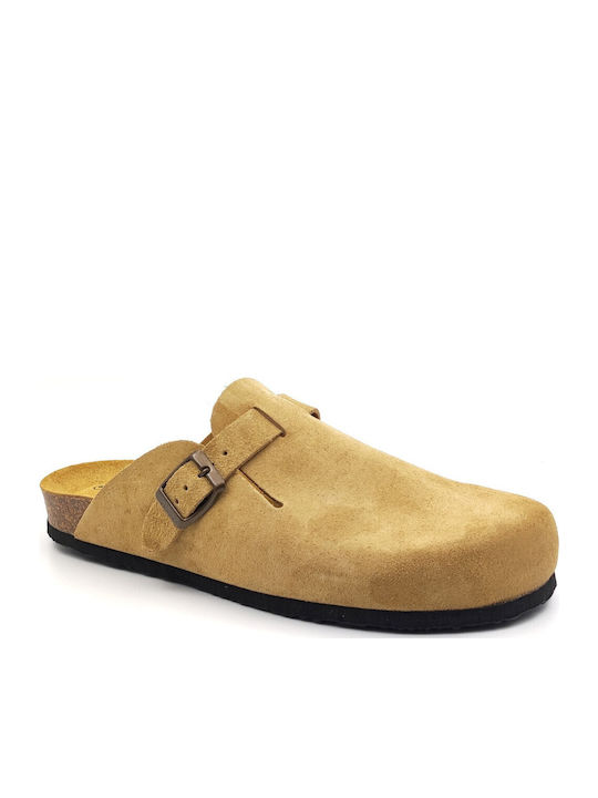 Men's Leather Slippers Tan