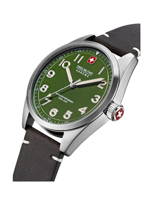Swiss Alpine Military by Grovana Men's Watch 42mm Battery with Black Leather Strap
