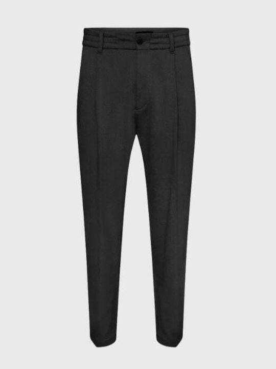 Herrenhosen Elastisches Slim Fit Schwarz