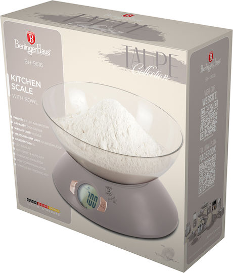 Berlinger Haus Digital Kitchen Scale with Bucket Up to 5kg Brown